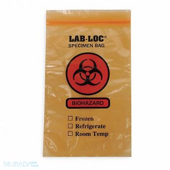 GRAINGER APPROVED Specimen Transfer Bag 9 in L PK1000, 3TZY9