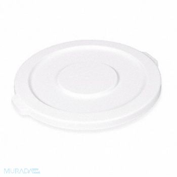 RUBBERMAID COMMERCIAL PRODUCTS D1935 Trash Can Top Flat Snap-On Closure White, 3U619