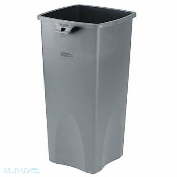 RUBBERMAID COMMERCIAL PRODUCTS Trash Can Square 23 gal Gray, 3U643