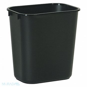 RUBBERMAID COMMERCIAL PRODUCTS F9114 Wastebasket Rectangular 3-1/4 gal Black, 3U935