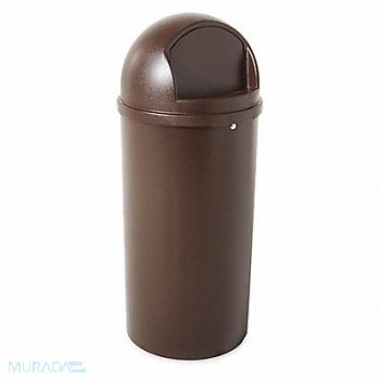 RUBBERMAID COMMERCIAL PRODUCTS Trash Can Round 15 gal Brown, 3U947