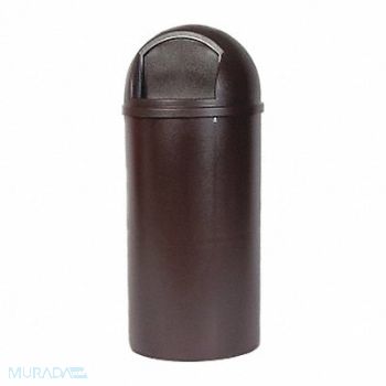 RUBBERMAID COMMERCIAL PRODUCTS Trash Can Round 25 gal Brown, 3U949