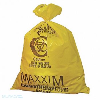 GRAINGER APPROVED Chemo Waste Bags 14 gal Yellow PK100, 3UAD6