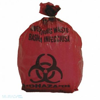 GRAINGER APPROVED Biohazard Bags 1 gal Red PK200, 3UAF2