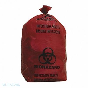 GRAINGER APPROVED Biohazard Bags 3 gal Red PK200, 3UAF3