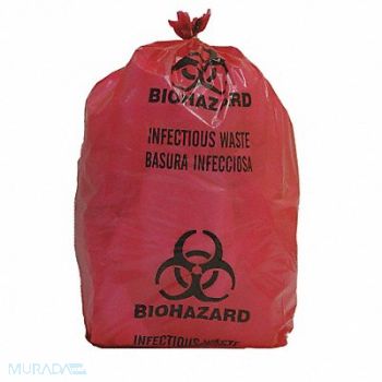 GRAINGER APPROVED Biohazard Bags 5 gal Red PK200, 3UAF4