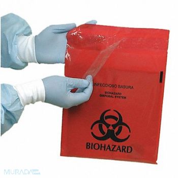 GRAINGER APPROVED Biohazard Bags 1 gal Red PK100, 3UAF6