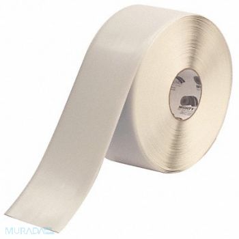 MIGHTY LINE E3477 Floor Tape White 4 inx100 ft Roll, 3UAP9