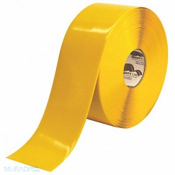 MIGHTY LINE E3477 Floor Tape Yellow 4 inx100 ft Roll, 3UAR1