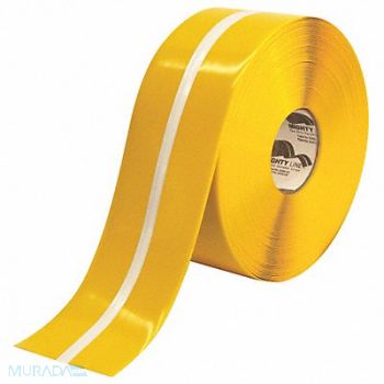 MIGHTY LINE K3726 Floor Tape Yellow 4 inx100 ft Roll, 3UAR4