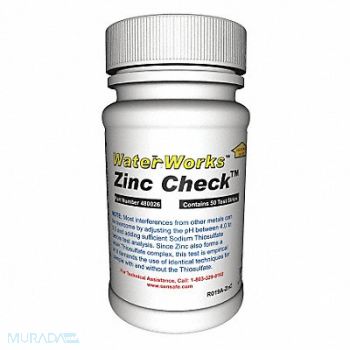 INDUSTRIAL TEST SYSTEMS Test Strips Zinc 0-100PPM PK50, 3UCY5