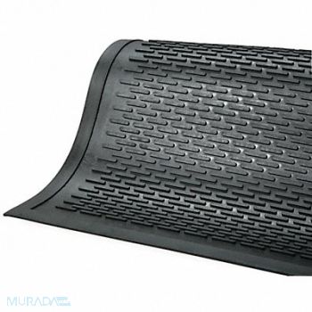 WEARWELL Rubber Entrance Mat Black 3ft. x 5ft., 167N63