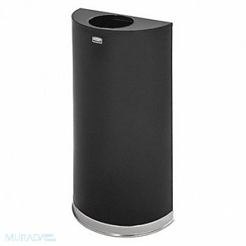 RUBBERMAID COMMERCIAL PRODUCTS Trash Can Half Round 12 gal Black, 3UKN3