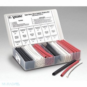 VELVAC 86 Piece Thin Wall Heat Shrink Tube Kit, 3ULU8