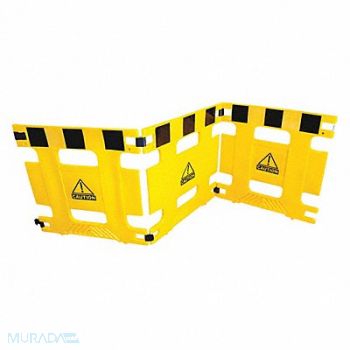 GRAINGER APPROVED Barricade 3 Panel 108 In Length Yellow, 3UTN9