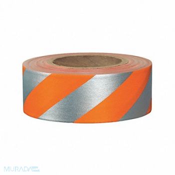 PRESCO PRODUCTS CO Flagging Tape Orange Glo/Silver 150 ft, 3UTW9