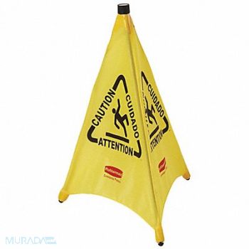 RUBBERMAID COMMERCIAL PRODUCTS Soft Safety Sign Yellow 30 in H, 3UU66