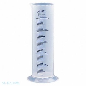 DYNALON Graduated Cylinder 1000mL 20mL Grads PP, 3UUT5