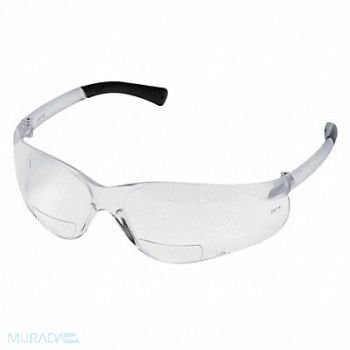 MCR SAFETY D7976 Bifocal Safety Read Glasses +2.00 Clear, 3UXZ1