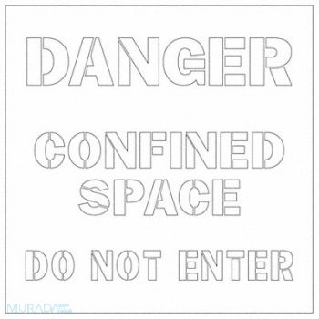 ELECTROMARK Stencil Dnger Confined Space Do Not Entr, 3VAE1