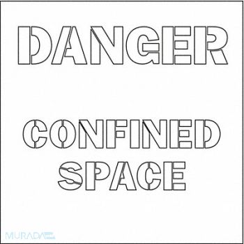 ELECTROMARK Floor Stencil Danger Confined Space Poly, 3VAE2