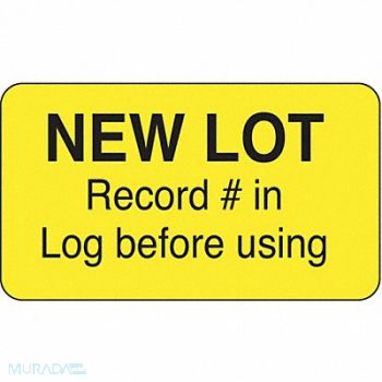 ROLL PRODUCTS Lot Label 1 in x 1 3/4 in Paper PK1000, 3VCC6