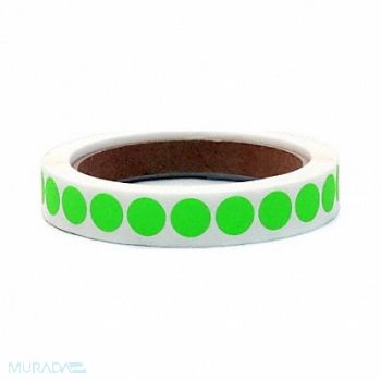 ROLL PRODUCTS Label Circle Paper 1/2 H Green 1000, 10Y492