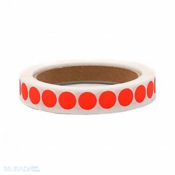 ROLL PRODUCTS Label Circle Paper 1/2 H Red 1000, 10Y489