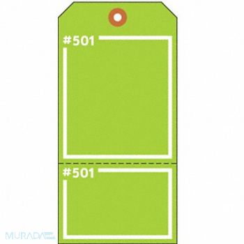 ELECTROMARK Blank Tag 5-3/4 x 2-7/8 In Grn PK100, 3VCW9