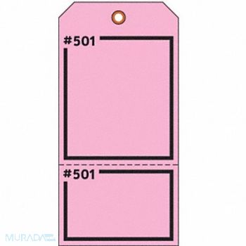 ELECTROMARK Blank Tag 5-3/4 x 2-7/8 In Pink PK100, 3VCX2