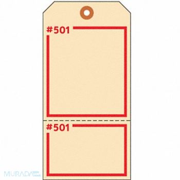 ELECTROMARK Blank Tag 5-3/4 x 2-7/8 In Tan PK100, 3VCX5