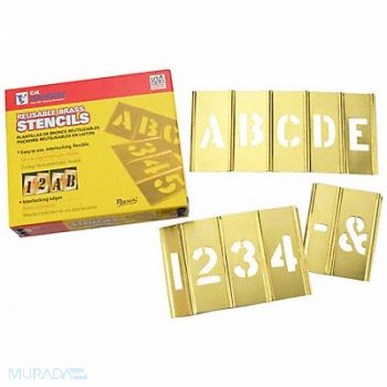 C.H. HANSON Interlocking Stncls Numb Letters Brass, 3VCY9