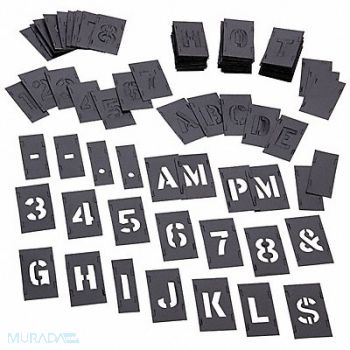 C.H. HANSON Stencil Set Letters Plastic PK3, 3VCZ1