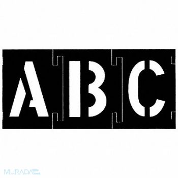 C.H. HANSON Stencil Set Letters Plastic, 3VCZ2