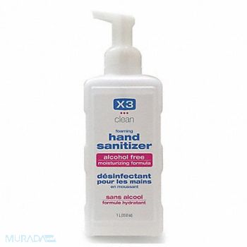X3 CLEAN Hand Sanitizer Bottle Foam, 3VDF5