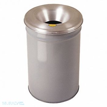 JUSTRITE E7284 Trash Can Round 15 gal Gray, 3VNE7