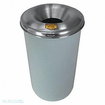 JUSTRITE Trash Can Round 12 gal White, 3VNE1
