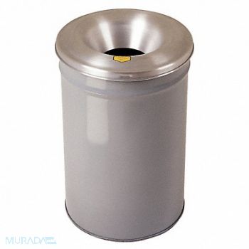 JUSTRITE Trash Can Round 30 gal Gray, 3VNG1