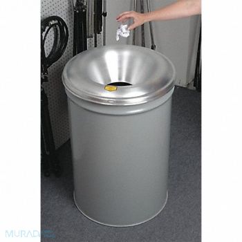 JUSTRITE Trash Can Round 55 gal Gray, 3VNH4