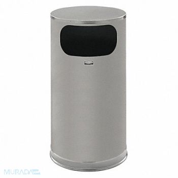 RUBBERMAID COMMERCIAL PRODUCTS Trash Can Round 12 gal Silver, 3VPZ5