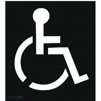 GRAINGER APPROVED Parking Lot Symbol Disabled Plastic, 3W635