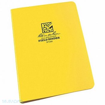 RITE IN THE RAIN 6-Ring Field Binder 1/2 Yellow/Silver, 3WGT8