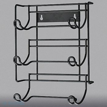 FIRST AID ONLY Wire Rack Wall Mount Metal Black, 3WHP2