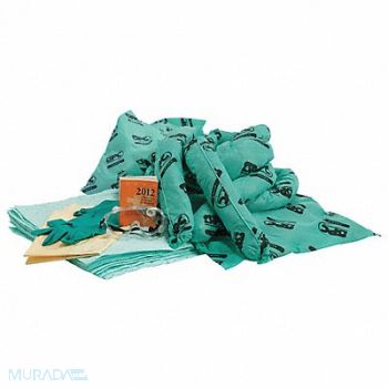 BRADY SPC ABSORBENTS Spill Kit Refill Chem/Hazmat Green, 3WNE8