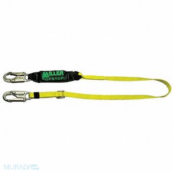 HONEYWELL MILLER Shock-Absorbing Lanyard Yellow, 45JK04