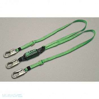 HONEYWELL MILLER Shock-Absorbing Lanyard Green, 36WA18
