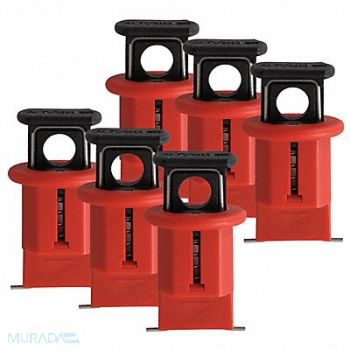 BRADY Breaker Lockout Pin Out Wide PK6, 3WNY1