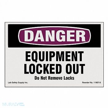 BRADY Lockout/Tagout Magnet Sign 4 H 6 W, 542Z75