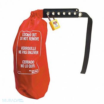 MASTER LOCK Lckout Cinch Sack Cover Red 1/4 in Dia., 3WPF5