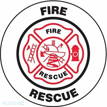 ACCUFORM Hard Hat Label Red Black/White, 3XAW2